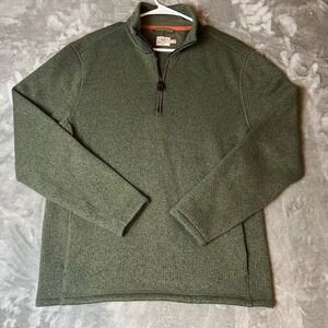 Faherty Brand Quarter Zip Pullover Sweater Green Pullover Men Size S